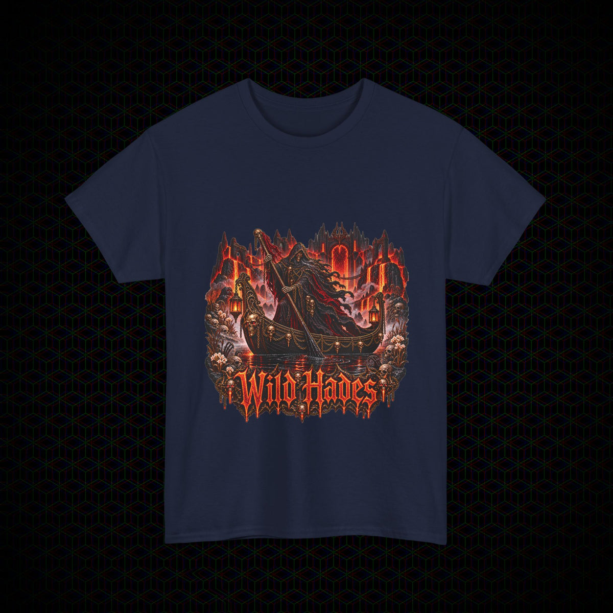 Stygian Crossing Charon ferryman graphic Wild Hades Gildan 5000 tee, alternate view 6