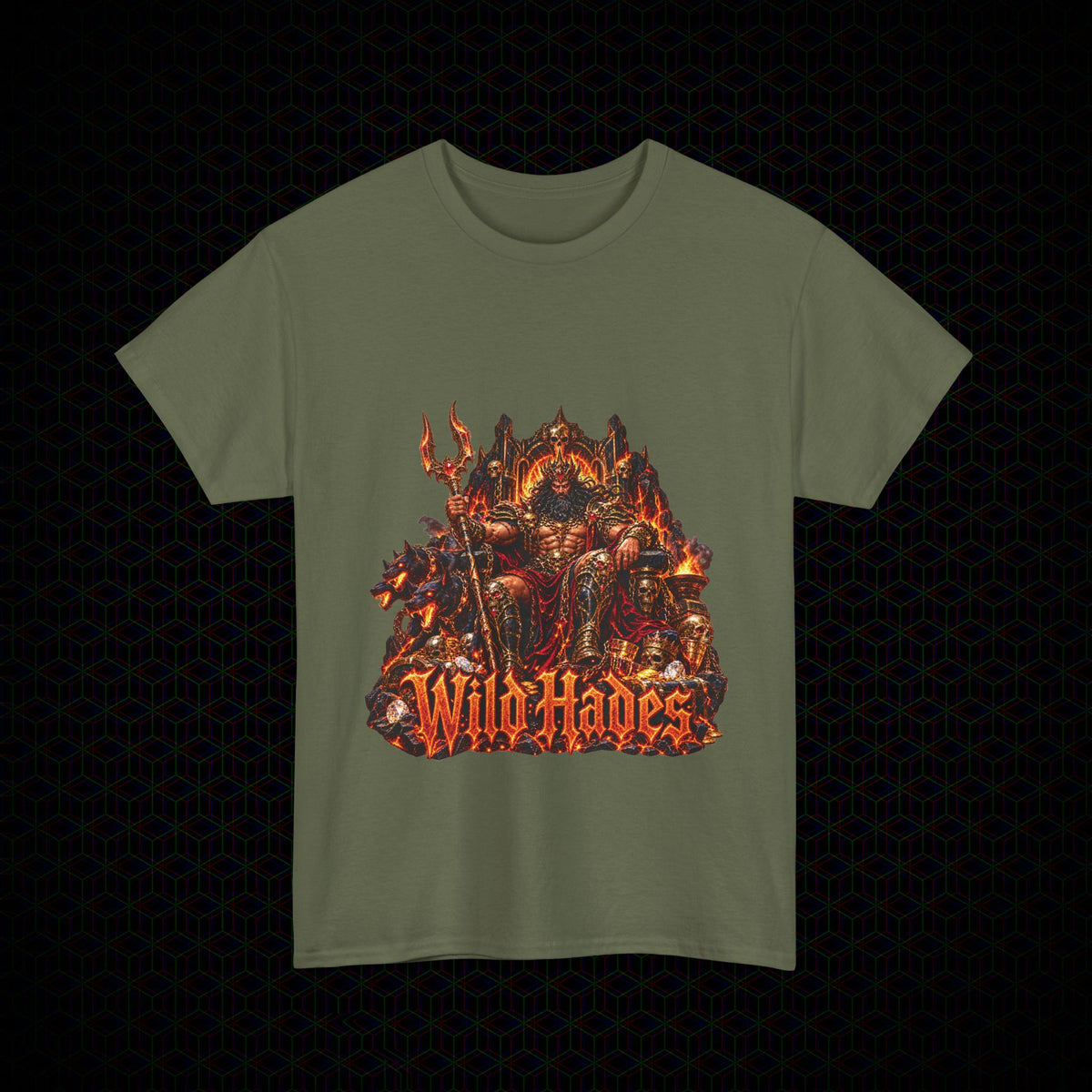Treasure of the Underworld graphic Wild Hades Gildan 5000 tee, alternate view 5