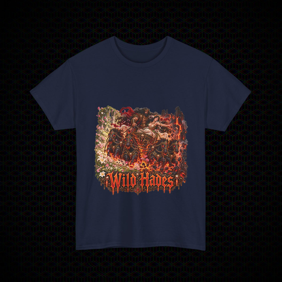 Taking of Persephone chariot graphic Wild Hades Gildan 5000 tee, alternate view 6